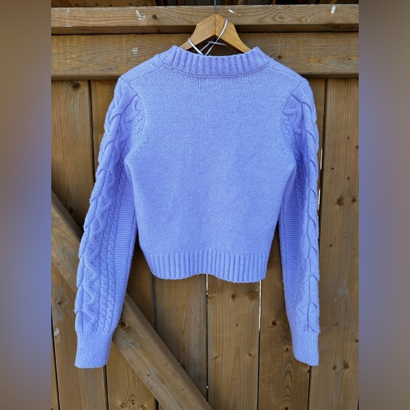 Pastel Purple Sweater Cable Knit Soft Cozy Winter Holiday 🦄 - Picture 5 of 9